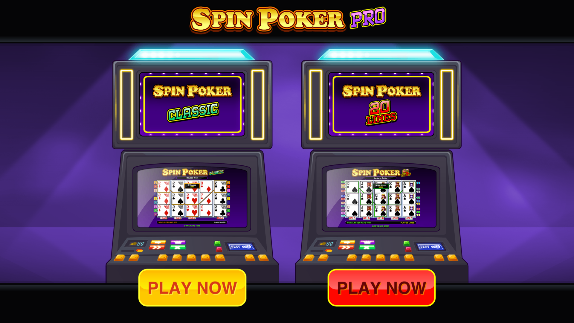 Spin Poker Pro™ mobile casino game - gameplay screenshot 1 showing in-app interface