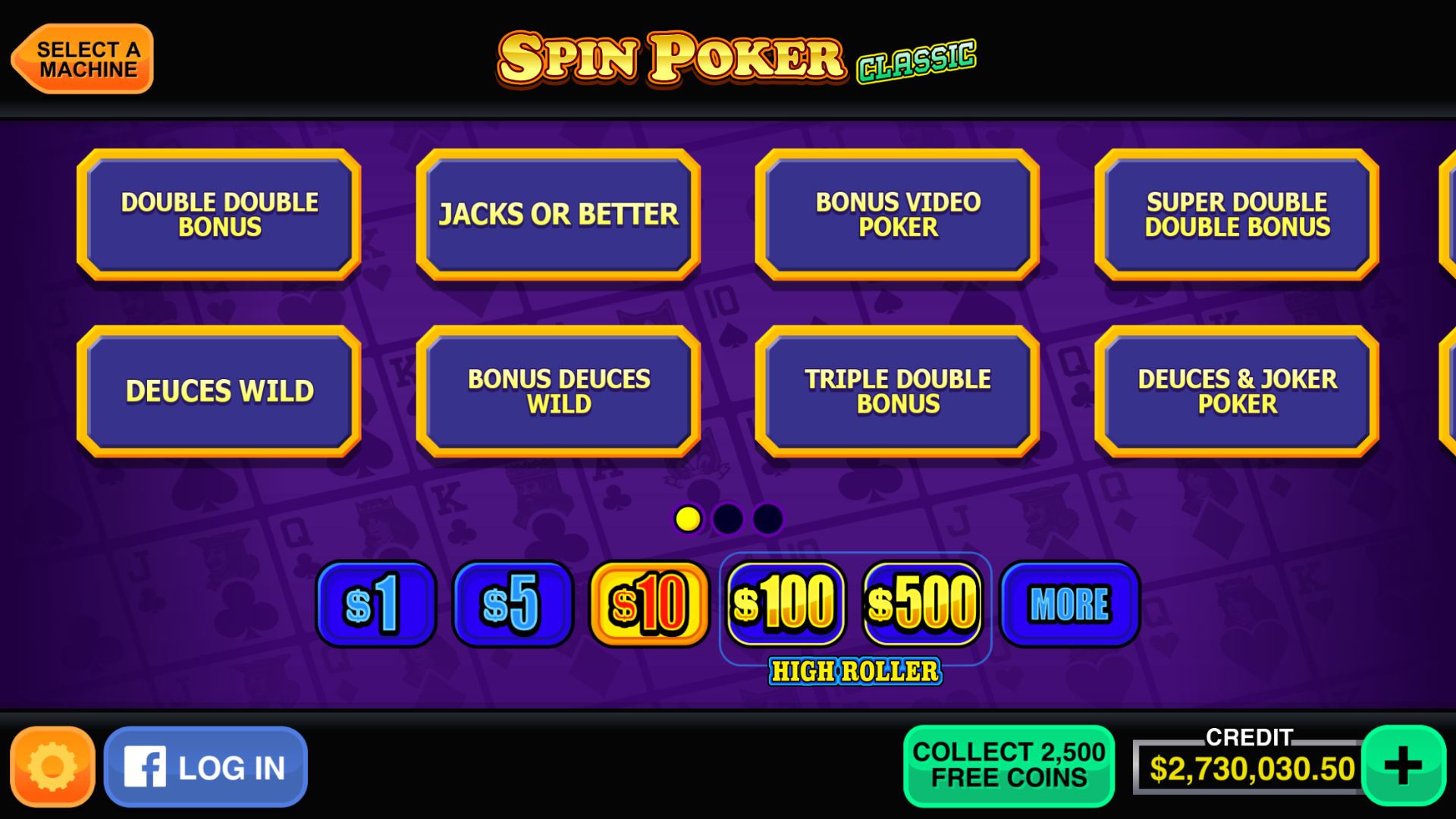 Spin Poker Pro™ mobile casino game - gameplay screenshot 3 showing in-app interface