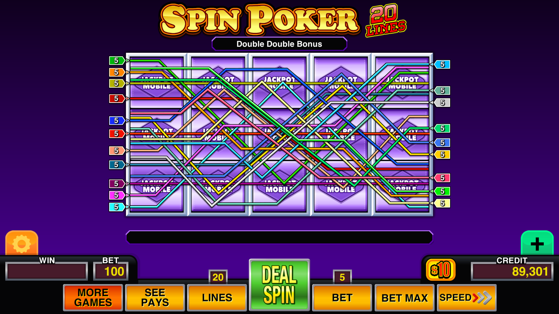Spin Poker Pro™ mobile casino game - gameplay screenshot 5 showing in-app interface